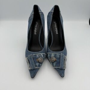Jeffrey Campbell Denim Bermuda Pointed Toe Pump in Blue Size 5